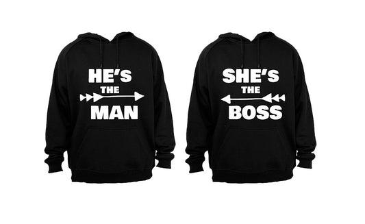 He's the Man - She's the Boss - Couples Hoodies (1 Set) - BuyAbility South Africa