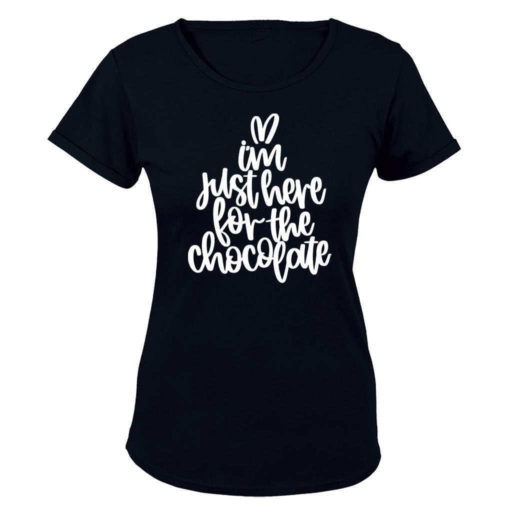 Here for the Chocolate - Easter - Ladies - T-Shirt - BuyAbility South Africa