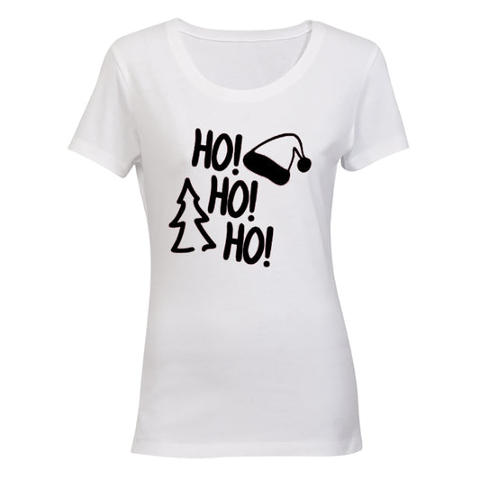 Ho Ho Ho - Christmas Tree - Ladies - T-Shirt - BuyAbility South Africa