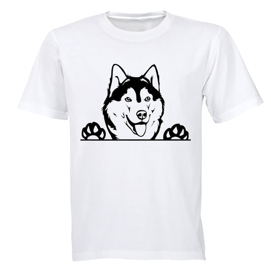 Husky Peeking - Kids T-Shirt - BuyAbility South Africa