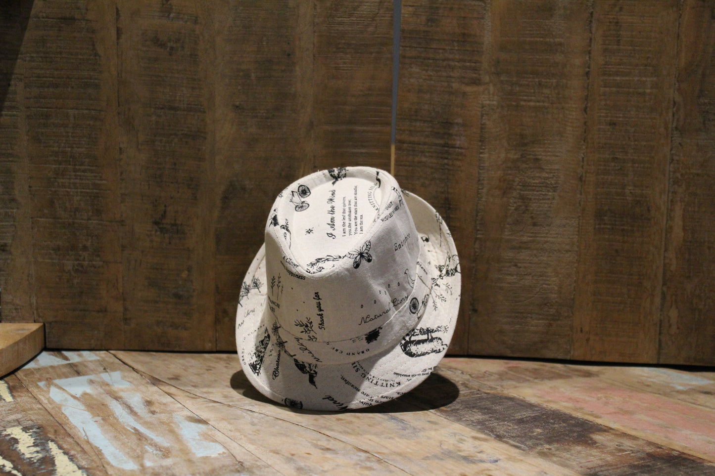 Bowler Hat with Sheep & Bicycle Print - BuyAbility