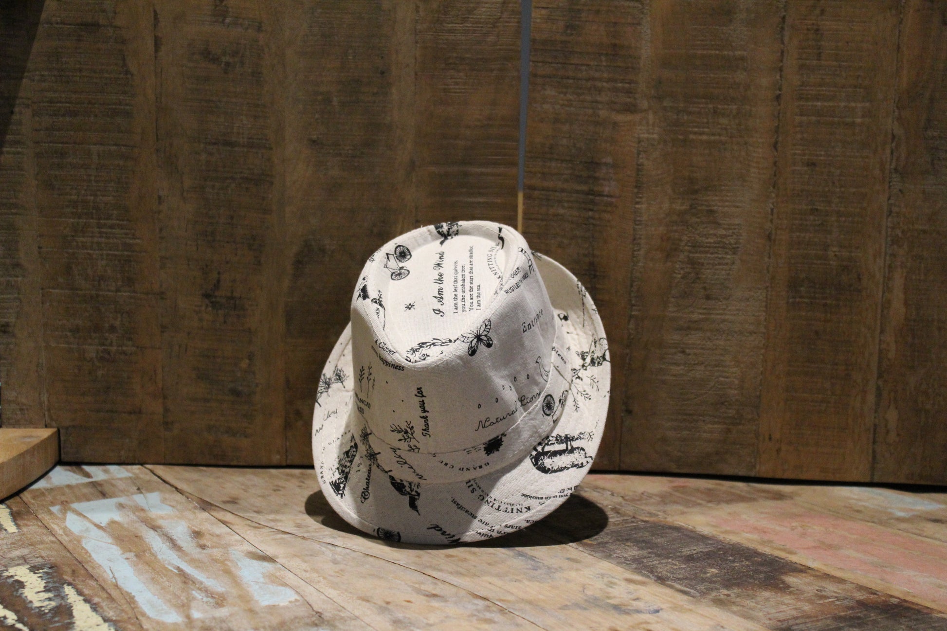 Bowler Hat with Sheep & Bicycle Print - BuyAbility