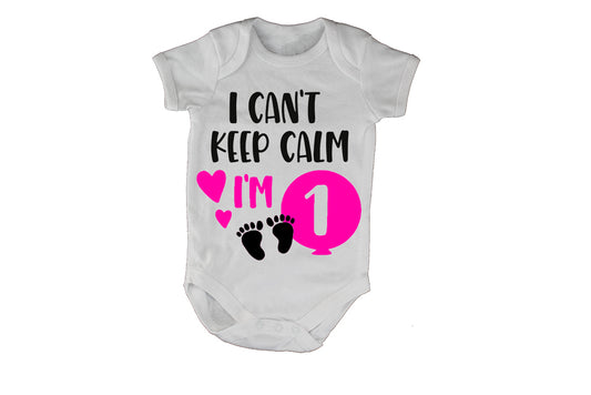 I Can't Keep Calm, I'm 1 - Pink - Baby Grow - BuyAbility South Africa
