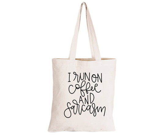 I run on Coffee & Sarcasm - Eco-Cotton Natural Fibre Bag - BuyAbility South Africa
