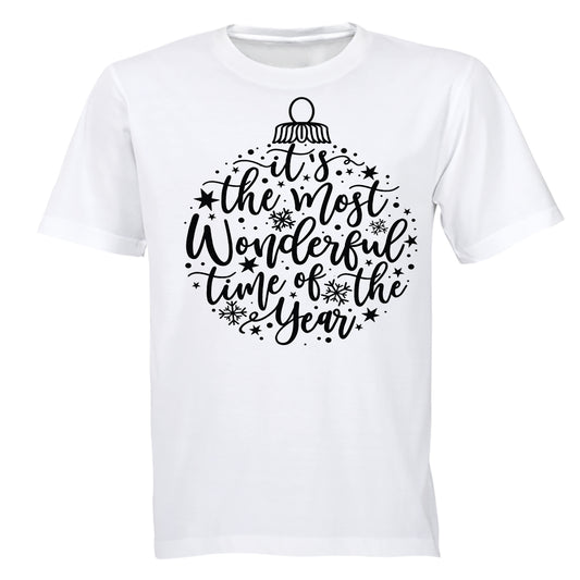 Most Wonderful Time - Christmas Bauble - Adults - T-Shirt - BuyAbility South Africa