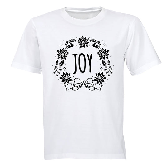 Joy - Christmas Wreath - Kids T-Shirt - BuyAbility South Africa