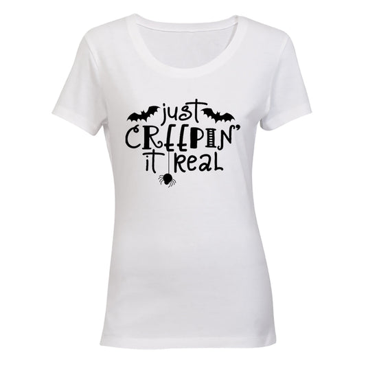 Just Creepin  It Real - Halloween - Ladies - T-Shirt - BuyAbility South Africa