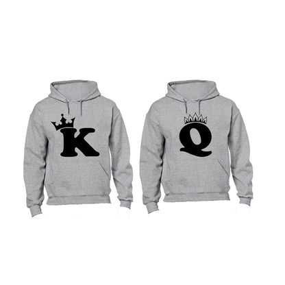 K + Q = King + Queen- Front Print - Couples Hoodies (1 Set) - BuyAbility South Africa