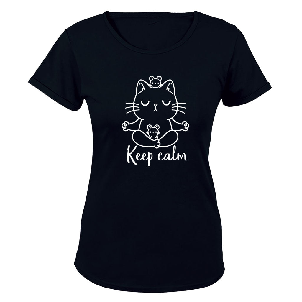 Keep Calm - Cat - Ladies - T-Shirt - BuyAbility South Africa