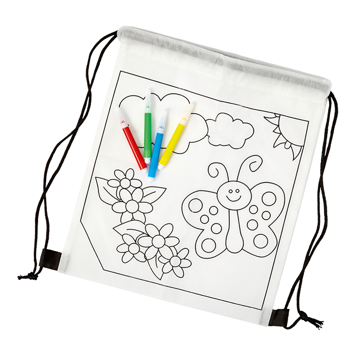 Drawstring Backpack Coloring Kids Colouring In Drawstring Bag – BuyAbility