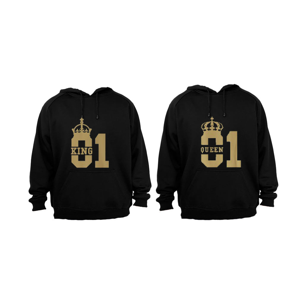 Golden King and Queen 01 - Couples Hoodies (1 Set) - BuyAbility South Africa