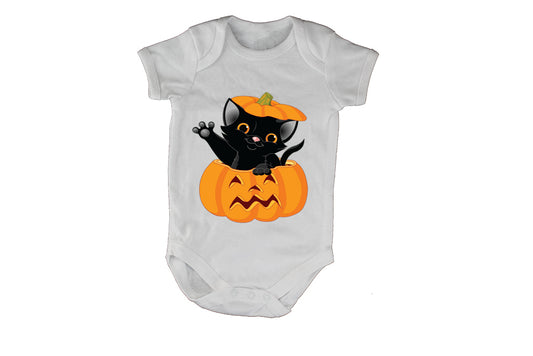 Halloween Kitten in a Pumpkin - Baby Grow - BuyAbility South Africa