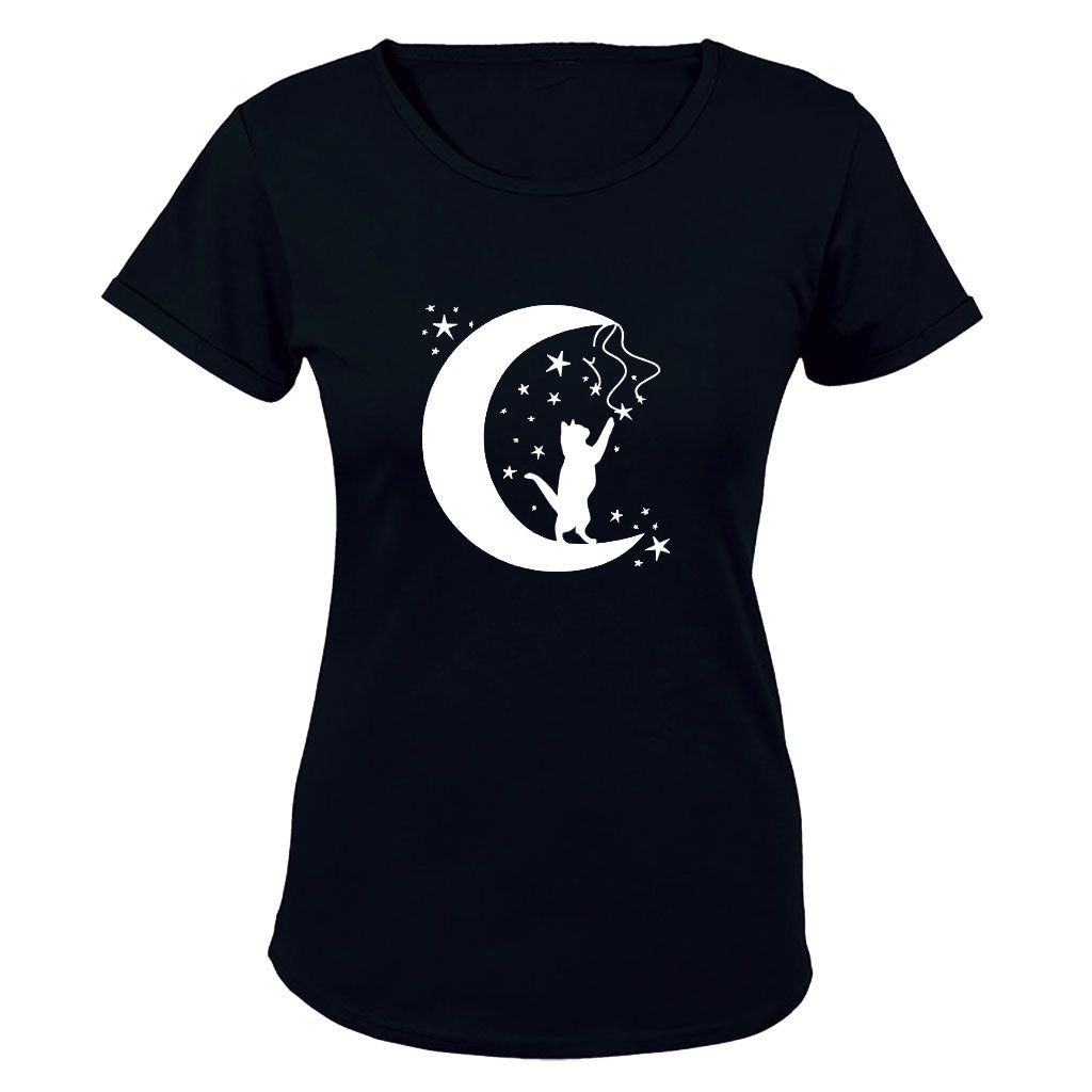 Kitten on the Moon - Ladies - T-Shirt - BuyAbility South Africa