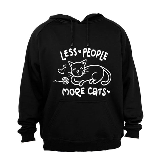 Less People - More Cats - Hoodie - BuyAbility South Africa