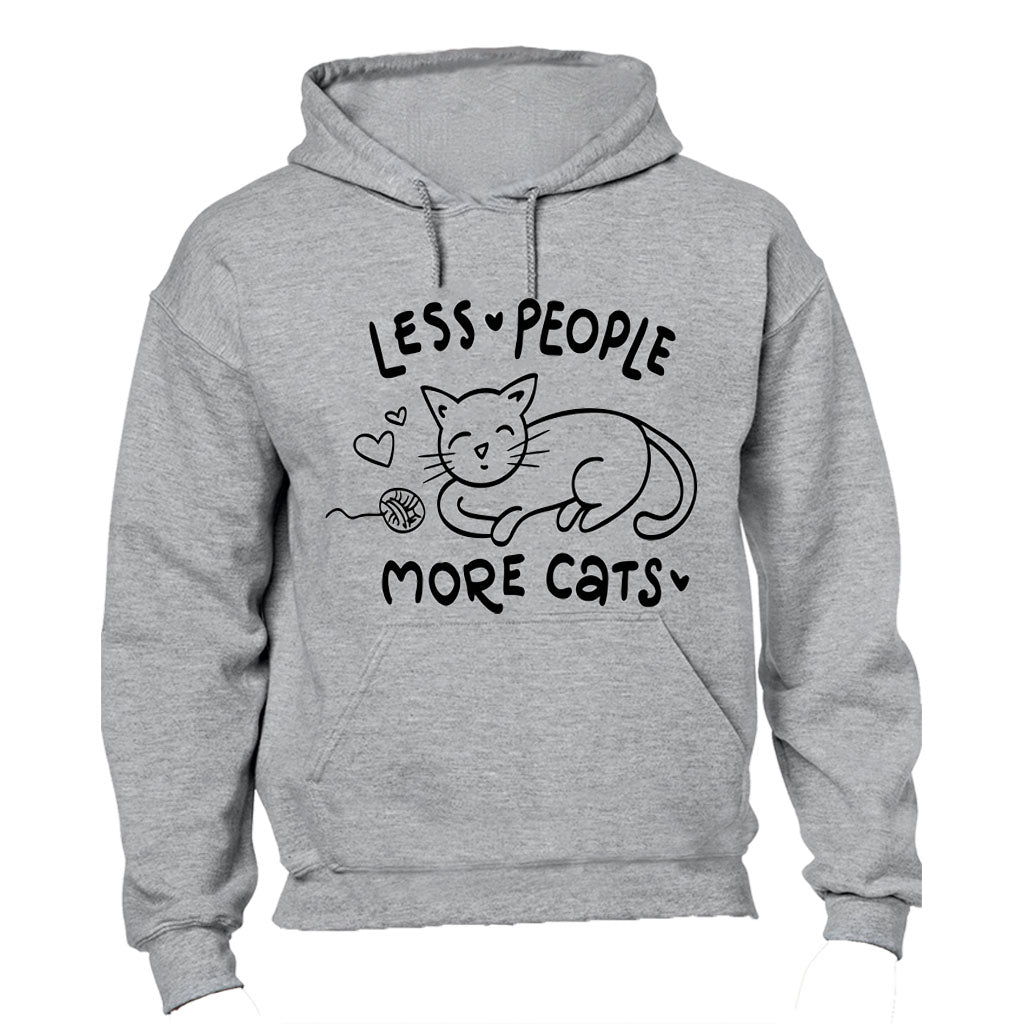Less People - More Cats - Hoodie - BuyAbility South Africa