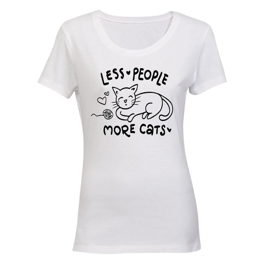 Less People - More Cats - Ladies - T-Shirt - BuyAbility South Africa