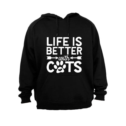 Life is Better with Cats - Hoodie - BuyAbility South Africa