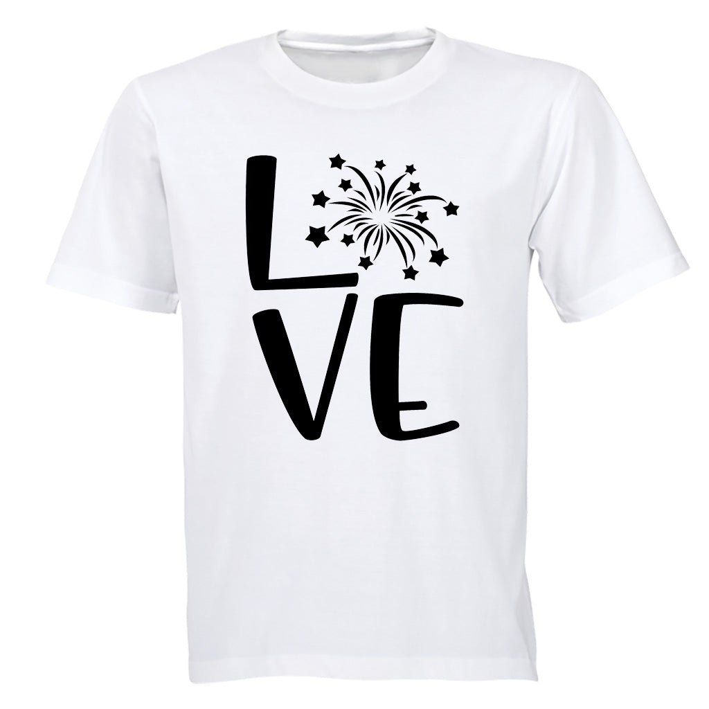 Love - Fireworks Design - Valentine - Adults - T-Shirt - BuyAbility South Africa