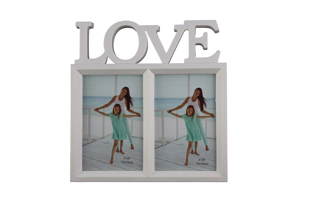 ‘Love’ Double Photo – Photo Frame, White - BuyAbility