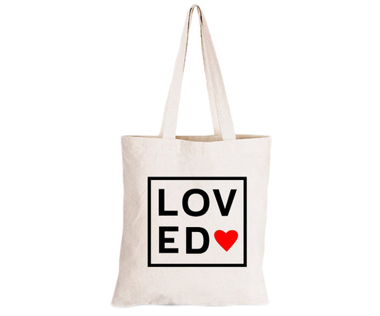 Loved - Square - Valentine - Eco-Cotton Natural Fibre Bag - BuyAbility South Africa