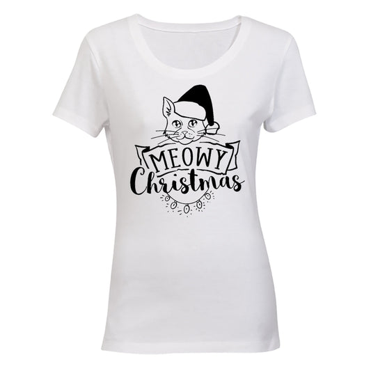 Meowy Christmas Cat - Ladies - T-Shirt - BuyAbility South Africa