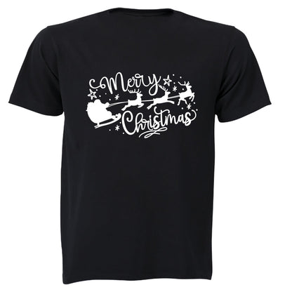 Merry Christmas - Santa Sleigh - Kids T-Shirt - BuyAbility South Africa
