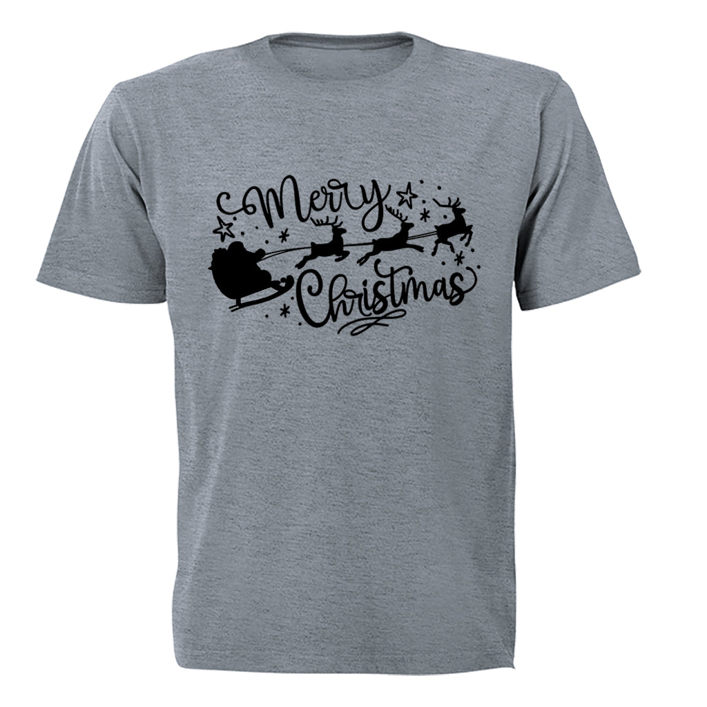 Merry Christmas - Santa Sleigh - Adults - T-Shirt - BuyAbility South Africa