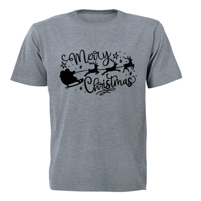 Merry Christmas - Santa Sleigh - Kids T-Shirt - BuyAbility South Africa