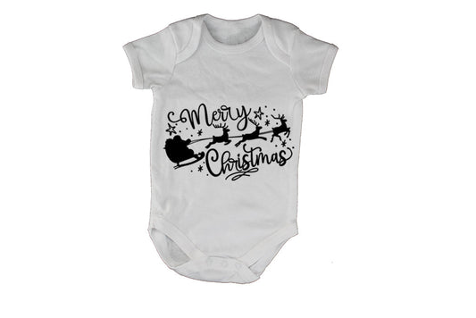 Merry Christmas - Santa Sleigh - Baby Grow - BuyAbility South Africa