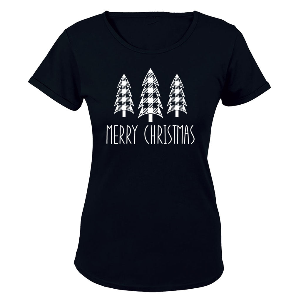 Merry Christmas - Trees - Ladies - T-Shirt - BuyAbility South Africa