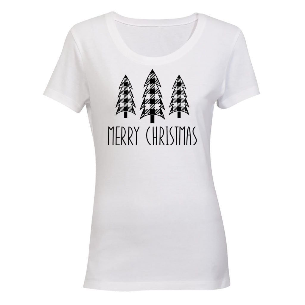 Merry Christmas - Trees - Ladies - T-Shirt - BuyAbility South Africa