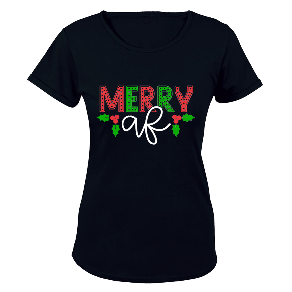 Merry - Christmas - Ladies - T-Shirt - BuyAbility South Africa