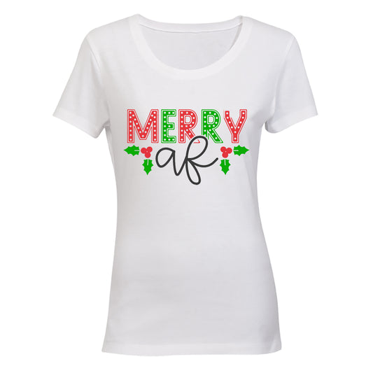Merry - Christmas - Ladies - T-Shirt - BuyAbility South Africa
