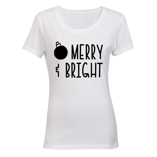 Merry & Bright - Christmas - Ladies - T-Shirt - BuyAbility South Africa