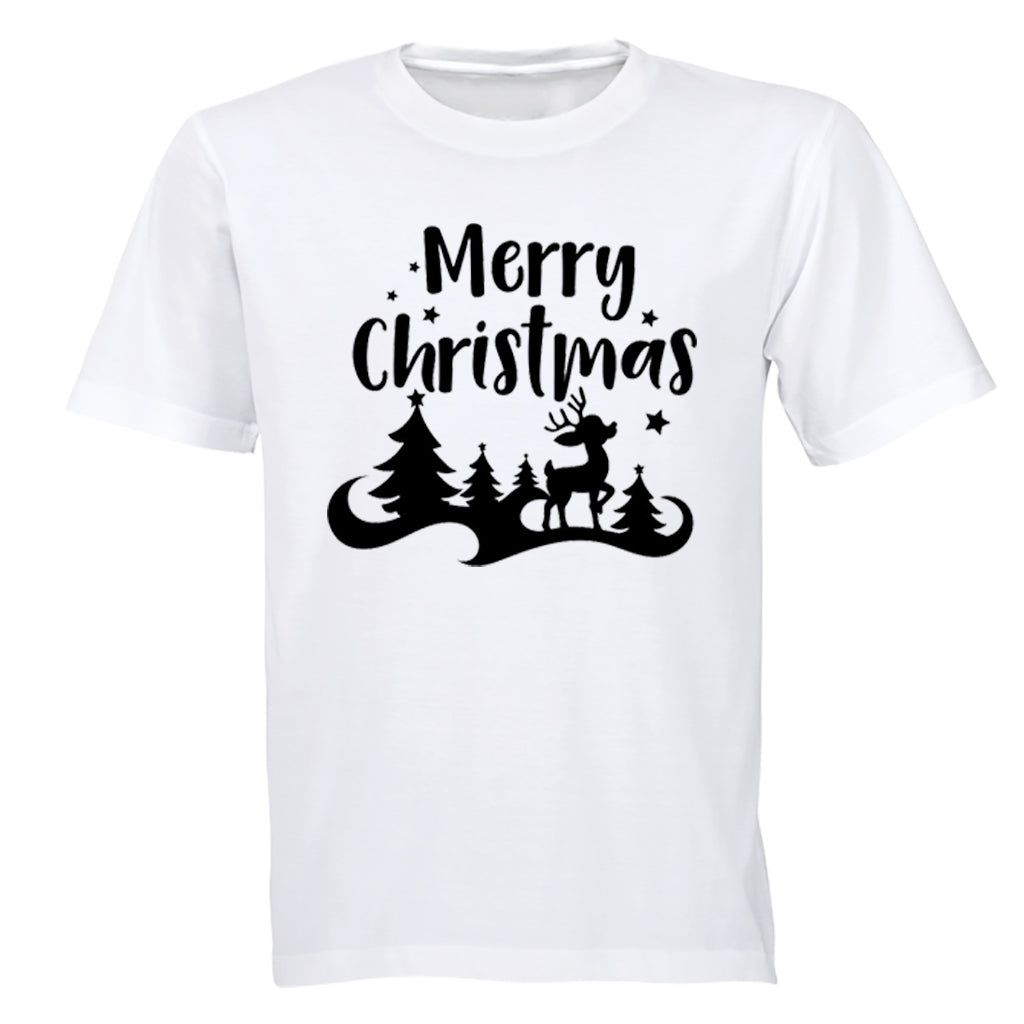 Merry Christmas - Reindeer Silhouette - Adults - T-Shirt - BuyAbility South Africa