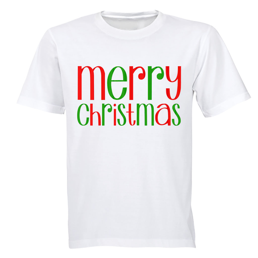 Merry Christmas - Colourful - Adults - T-Shirt - BuyAbility South Africa