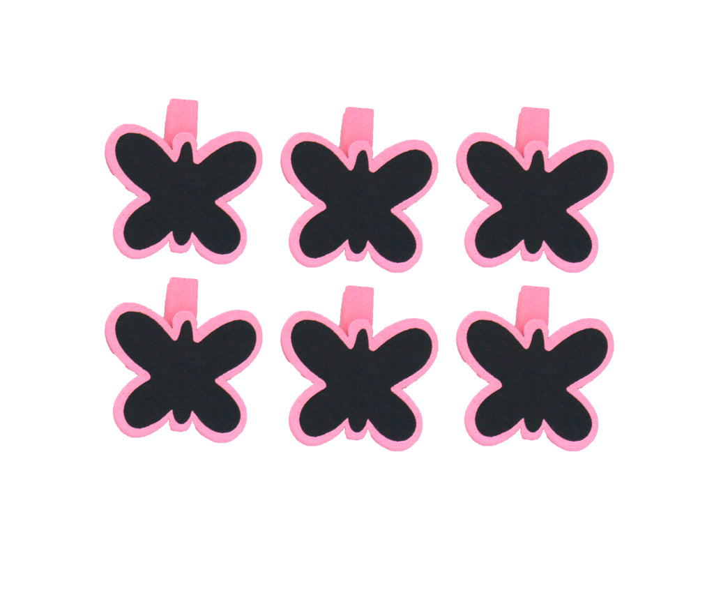Miniature Pegs with Pink Butterflies