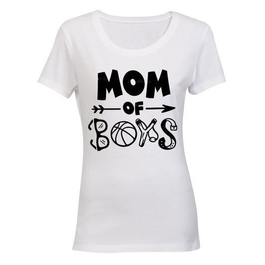 Mom of Boys - Boy Things - Ladies - T-Shirt - BuyAbility South Africa