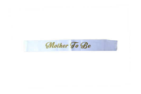 Mother To Be – White Sash - BuyAbility