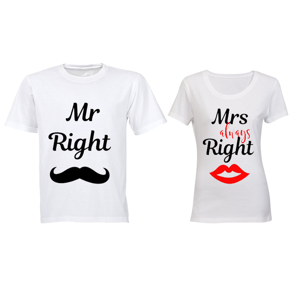 Mr Right & Mrs ALWAYS Right - Couples Tees - BuyAbility South Africa