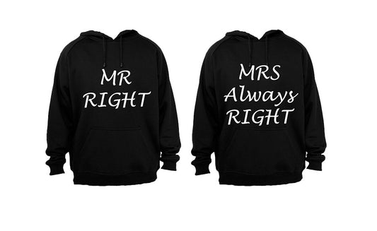 Mr Right & Mrs Always Right - Couples Hoodies (1 Set) - BuyAbility South Africa