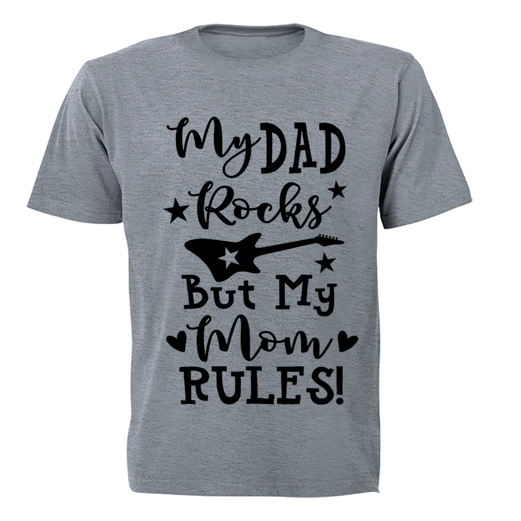 Dad Rocks, Mom Rules - Kids T-Shirt - BuyAbility South Africa