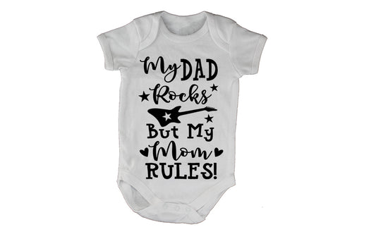 Dad Rocks, Mom Rules - Baby Grow - BuyAbility South Africa