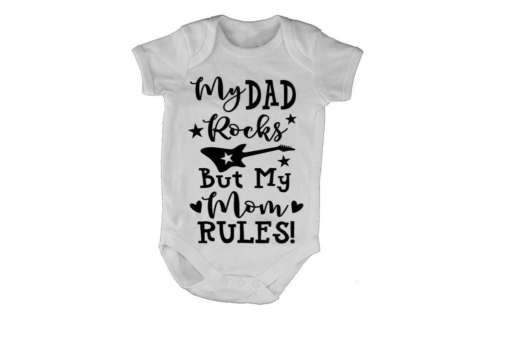 Dad Rocks, Mom Rules - Baby Grow - BuyAbility South Africa