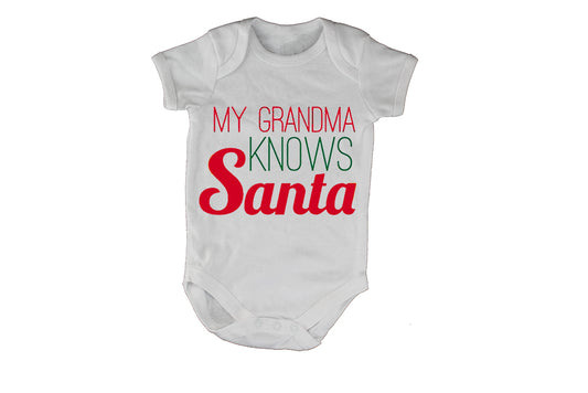 My Grandma Knows Santa - Christmas - Baby Grow - BuyAbility South Africa