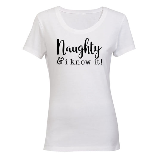 Naughty & I Know It - Christmas - Ladies - T-Shirt - BuyAbility South Africa