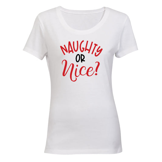 Naughty or Nice - Christmas - Ladies - T-Shirt - BuyAbility South Africa