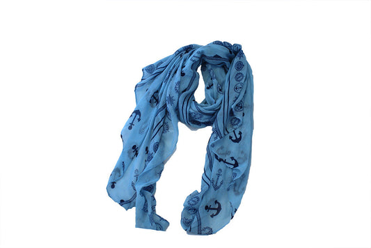 Scarf Print - Anchor - Light Blue - BuyAbility South Africa