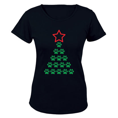 Paw Tree - Christmas - Ladies - T-Shirt - BuyAbility South Africa