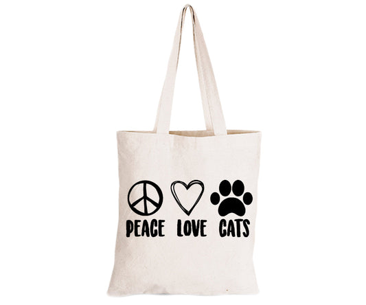 Peace. Love. Cats - Eco-Cotton Natural Fibre Bag - BuyAbility South Africa